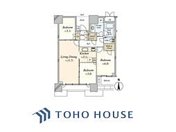 ドゥ・トゥールEAST棟 3LDKの間取図画像