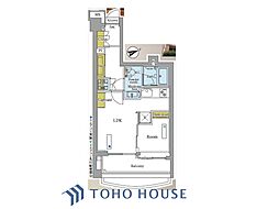 朝日サテライト六本木 1LDKの間取図画像