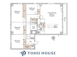 池田山スカイマンション 4LDKの間取図画像