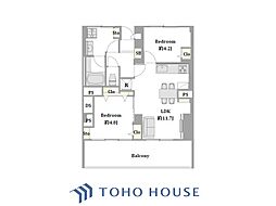 中目黒フラワーマンション 2LDKの間取図画像