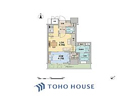 品川タワーフェイス 1LDKの間取図画像
