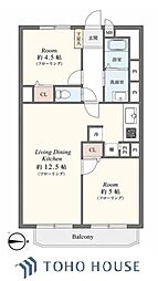 中野ダイヤモンドマンション 2LDKの間取図画像