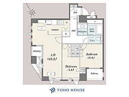 サンウッド目白台 2LDKの間取図画像