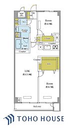 信濃町ハイム 2LDKの間取図画像