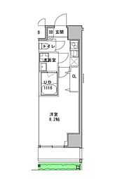 東京メトロ半蔵門線 押上駅 徒歩9分の賃貸マンション 5階1Kの間取り