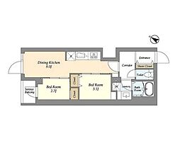 グランカーサ千駄木 2LDKの間取図画像