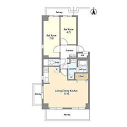 コンフォリア竹ノ塚イースト 2LDKの間取図画像