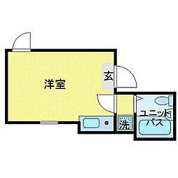 ゼネラルハイツ北千住 ワンルームの間取図画像