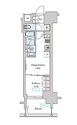 Brilliaist上野稲荷町 1DKの間取図画像