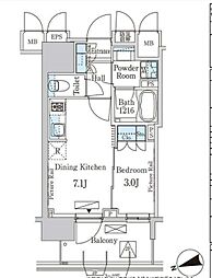 PARKAXIS上野GRACECOURT 1DKの間取図画像