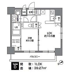 カスタリア三ノ輪 1LDKの間取図画像