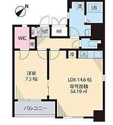 N・Y根津八重垣 1LDKの間取図画像