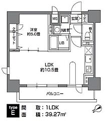 カスタリア三ノ輪 1LDKの間取図画像