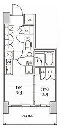 SEASONFLATS上野稲荷町 1DKの間取図画像