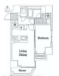 THERESIDENCEOFTOKYOH20SOUTHTOWER 1LDKの間取図画像