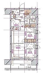 ブランシエスタ浅草蔵前 2LDKの間取図画像