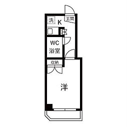 パールマンション三ノ輪 1Kの間取図画像