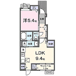 シャルム　アシュリー 103 1階1LDKの間取り