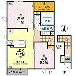 MAISON　KOTOBUKI 201 2階2LDKの間取り
