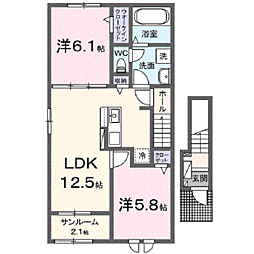 カーサ アザレア 栗森 2階