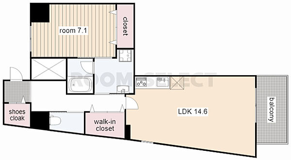 N apartment 804｜愛知県名古屋市中区大須１丁目(賃貸マンション1LDK・8階・60.32㎡)の写真 その2