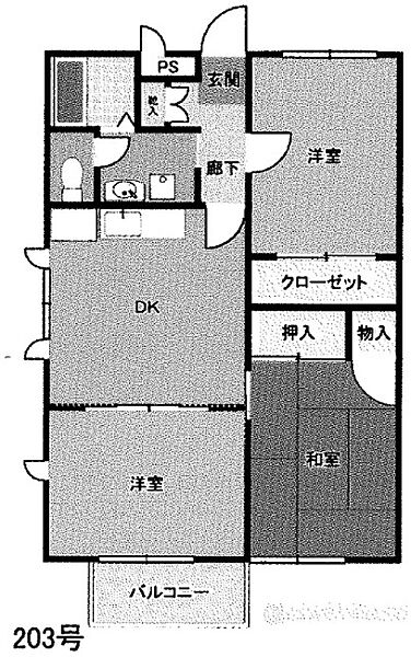 パークサイド日比津 203｜愛知県名古屋市中村区日比津町１丁目(賃貸アパート3DK・2階・57.96㎡)の写真 その2