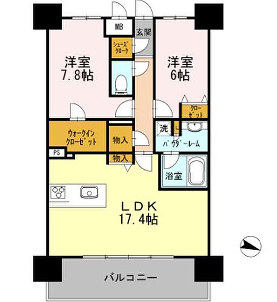 ロイヤルパークスＥＲささしま　EAST 1329｜愛知県名古屋市中村区平池町４丁目(賃貸マンション2LDK・13階・72.84㎡)の写真 その2