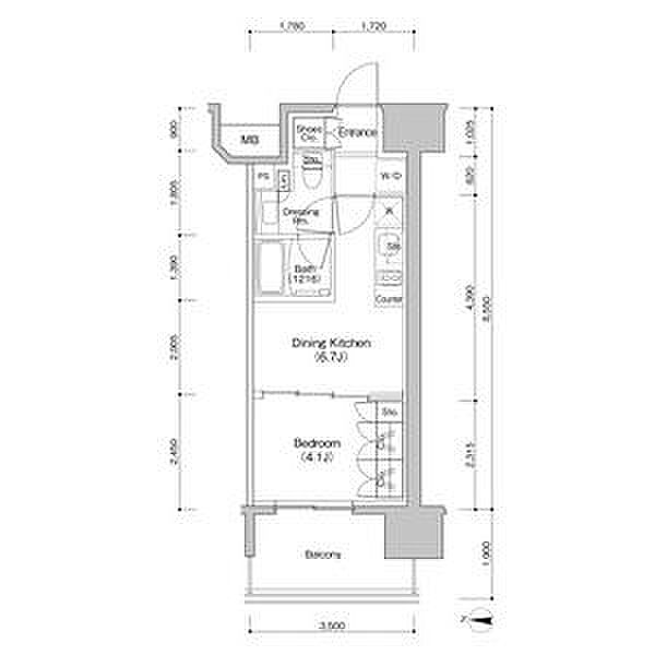 ザ・パークハビオ新栄 808｜愛知県名古屋市中区新栄１丁目(賃貸マンション1DK・8階・29.12㎡)の写真 その2