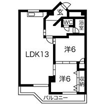 アートスクエア 2B ｜ 愛知県名古屋市西区大野木５丁目（賃貸マンション2LDK・2階・50.63㎡） その2