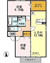 ロイヤルタウン　Ｅ棟 201 ｜ 愛知県日進市岩崎台２丁目（賃貸アパート2LDK・2階・64.18㎡） その2