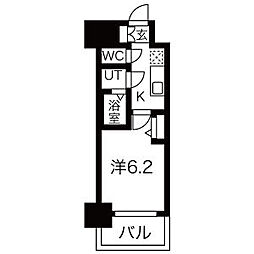 メイクスWアート今池III 8階1Kの間取り