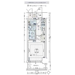 エステムコート名古屋新栄IIIグローリィ 9階1Kの間取り