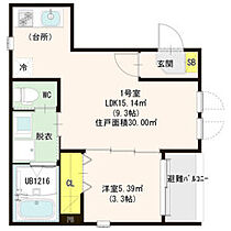 仮称)ハーモニーテラス道徳新町五丁目B 101 ｜ 愛知県名古屋市南区道徳新町５丁目（賃貸アパート1LDK・1階・30.00㎡） その2