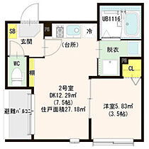 仮称)ハーモニーテラス道徳新町五丁目B 302 ｜ 愛知県名古屋市南区道徳新町５丁目（賃貸アパート1DK・3階・27.18㎡） その2