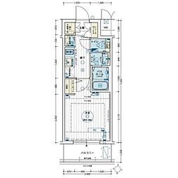 エステムコート名古屋新栄アクシス 1階1Kの間取り