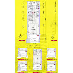 プレサンス泉セントマーク 4階1Kの間取り