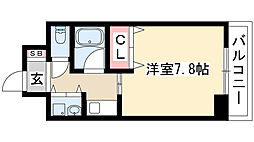 AXIS桜通内山 1Kの間取図画像