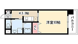ファミーユ檀 1Kの間取図画像