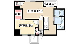 チサンマンション広小路 9階1LDKの間取り