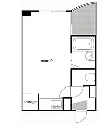 ヴィレドソレイユ 7階ワンルームの間取り