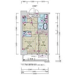 プレサンス高畑ルミア 1201 12階1LDKの間取り