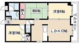 藤苑北山 2階3LDKの間取り