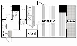BSRESIDENCESAKAE 1Kの間取図画像