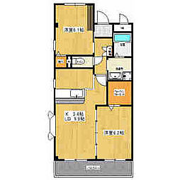 Leste'o岩崎台 2LDKの間取図画像