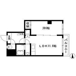 三秀レジデンス 3階1LDKの間取り