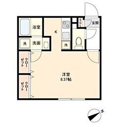 Branche葵 4階ワンルームの間取り