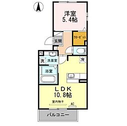 アバンサール 3階1LDKの間取り