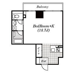 アーデン東別院 7階ワンルームの間取り