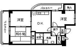 レジデンス泉 5階3DKの間取り