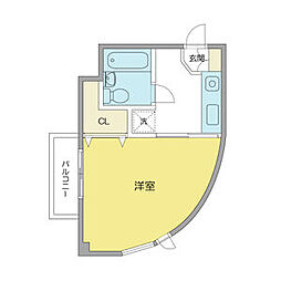 CHEREビル 1Kの間取図画像